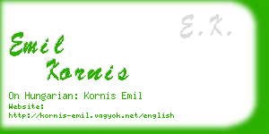 emil kornis business card